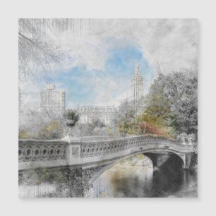Central Park Bridge Watercolor Art – New York City