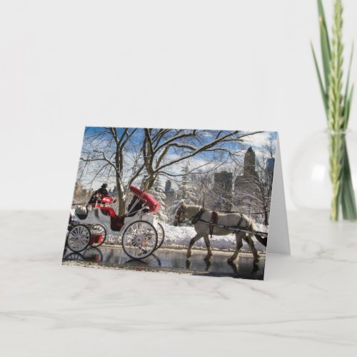 Central Park Carriage Horses Holiday Card