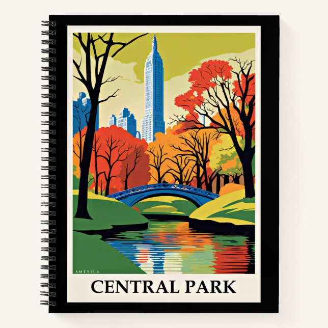 Central Park colorful illustration Notebook (Front)