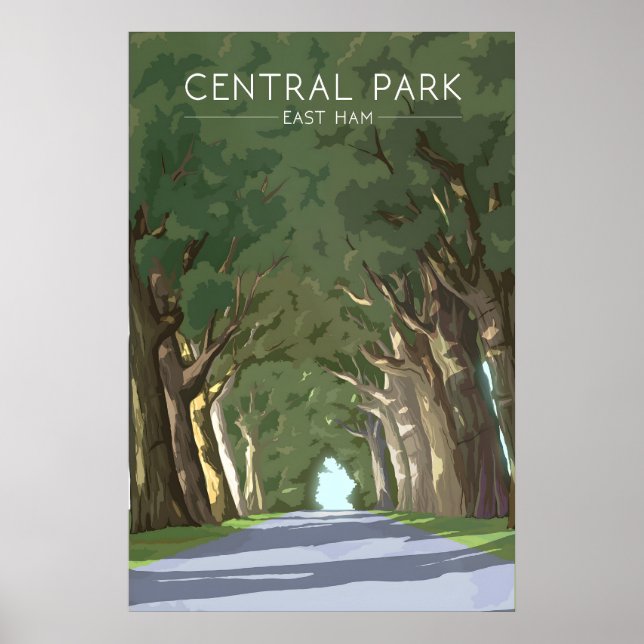 Central Park East Ham Travel Poster (Front)