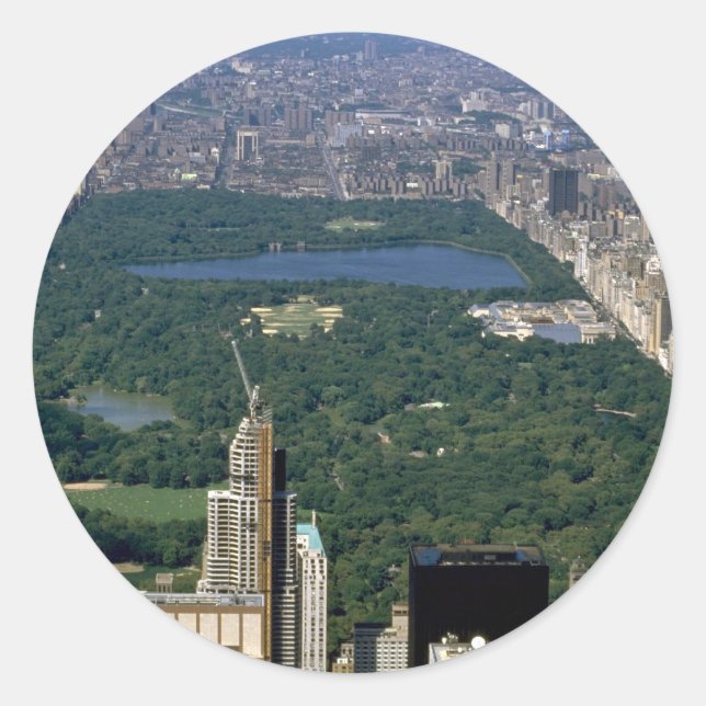 Central Park from the south, New York City, USA Classic Round Sticker (Front)