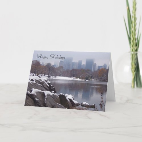 Central Park in Snow Greeting Card _ Customized