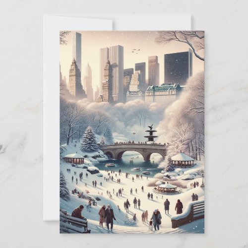 Central Park in the Snow New York Christmas Holiday Card