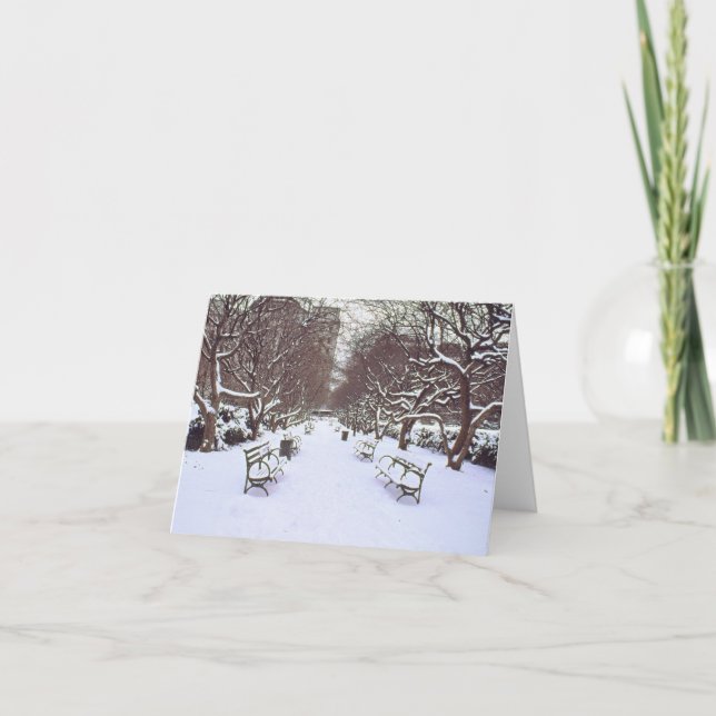 'Central Park in Winter' Holiday Card - Blank (Front)