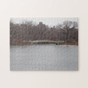 Central Park Lake Bow Bridge New York City NYC Jigsaw Puzzle