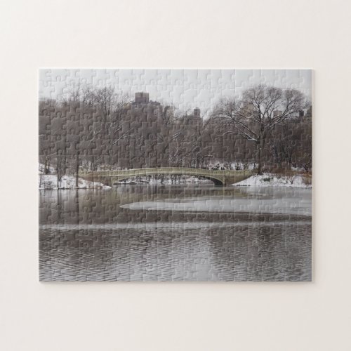 Central Park Lake Bow Bridge New York City NYC Jigsaw Puzzle