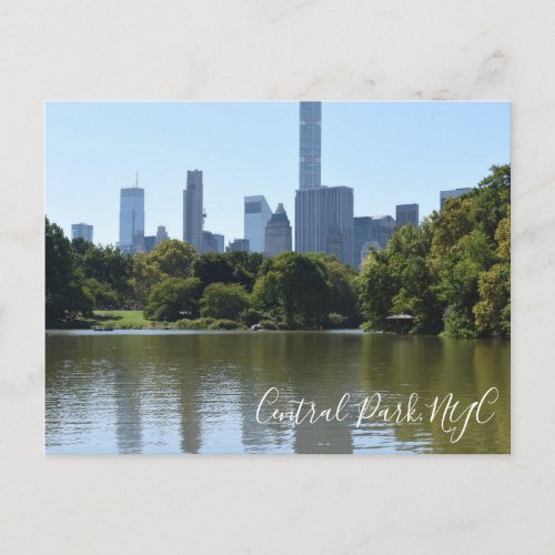 Central Park Lake New York City NYC Photography Postcard