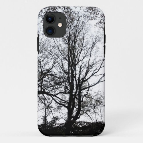 Central Park late autumn almost Barren Tree BW iPhone 11 Case
