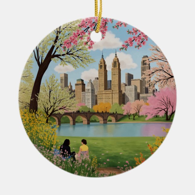 Central Park New York City Ceramic Ornament (Front)
