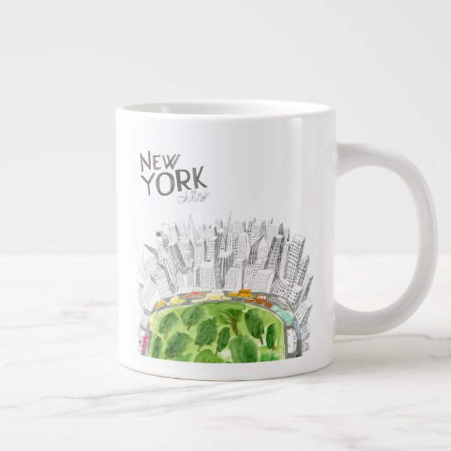 Central Park & New York City Collage Giant Coffee Mug (Right)