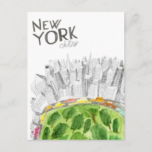 Central Park  New York City Collage Postcard