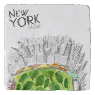 Central Park & New York City Collage Trivet