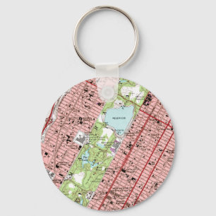 Central Park New York City Vintage Map Keychain