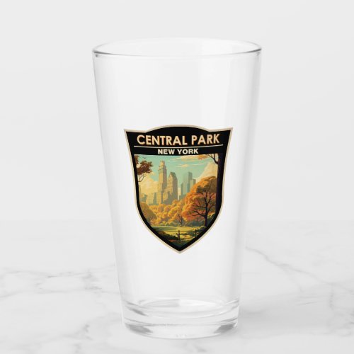 Central Park New York Travel Art Vintage Glass