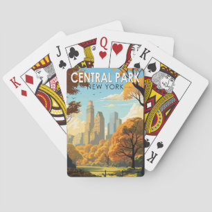 Central Park New York Travel Art Vintage Poker Cards