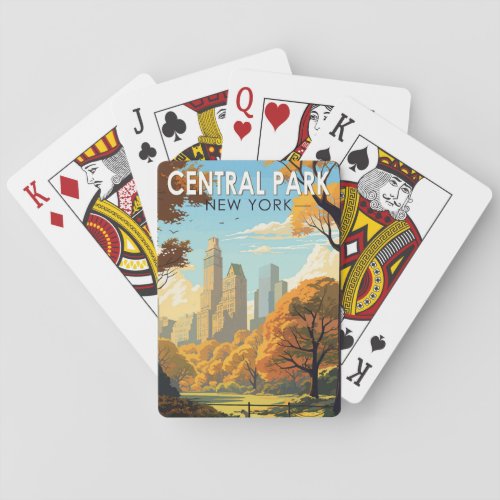 Central Park New York Travel Art Vintage Poker Cards