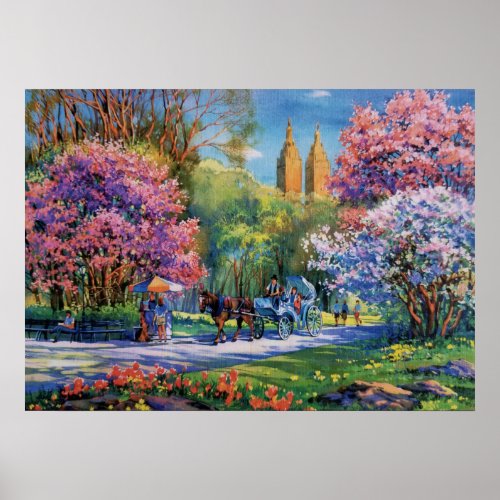 Central Park New York Watercolor Poster