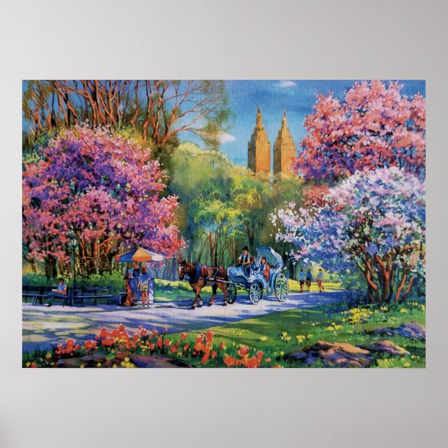 Central Park, New York Watercolor Poster (Front)