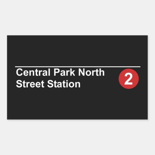 Central Park North subway sign Rectangular Sticker