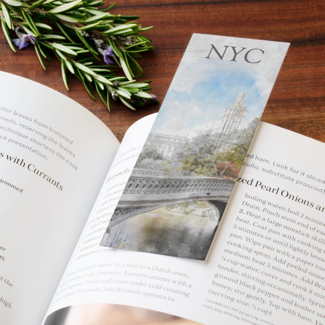 Central Park NYC Bookmark – Watercolor Bridge Art  (Book)