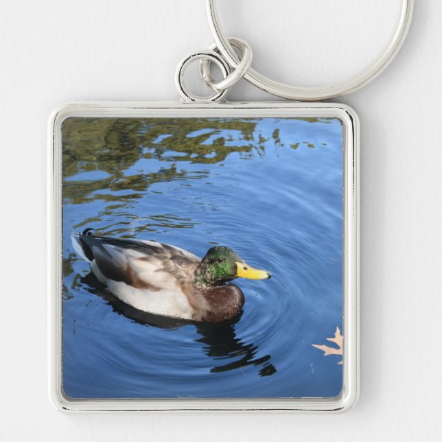 Central Park NYC Conservatory Water Mallard Duck Keychain (Front)
