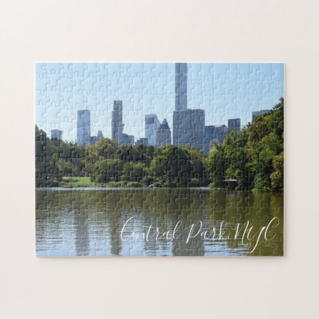 Central Park NYC Lake Photography Midtown Skyline Jigsaw Puzzle (Horizontal)