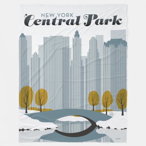 Central Park NYC _ Snow Fleece Blanket