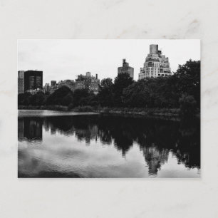 Central Park, NYC View in Black & White Postcard
