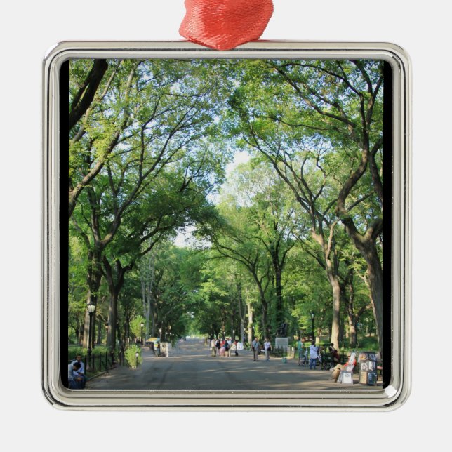 Central Park: Poet's Walk in the Summer Metal Ornament (Front)