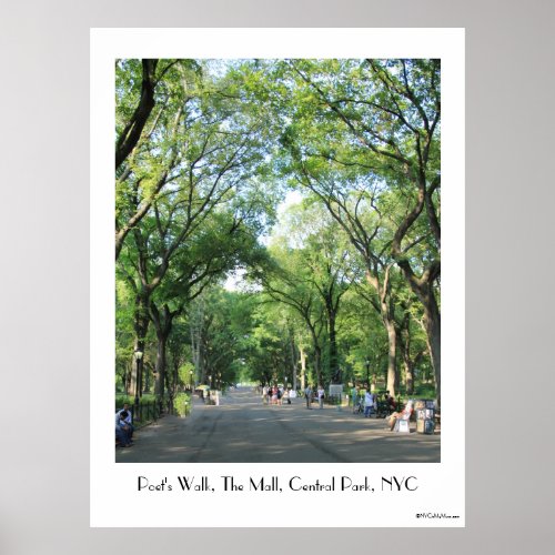 Central Park Poets Walk in the Summer Poster