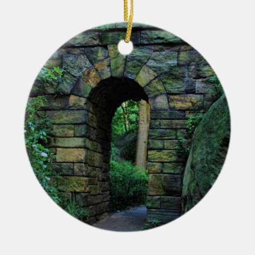 Central Park Ramble Stone Arch Ceramic Ornament