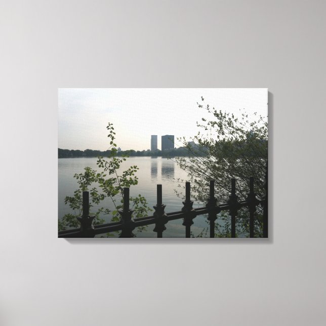Central Park Reservoir Photo Canvas Print (Front)