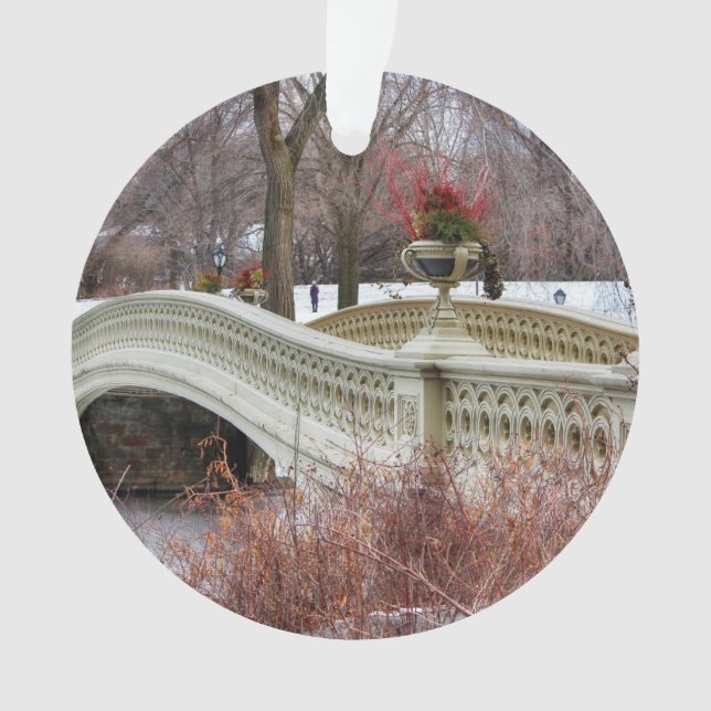 Central Park’s Bow Bridge Photo Ornament (Front)