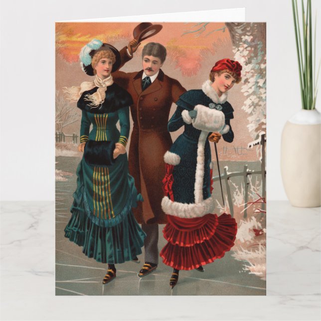 Central Park Skaters Big Greeting Card (Front)