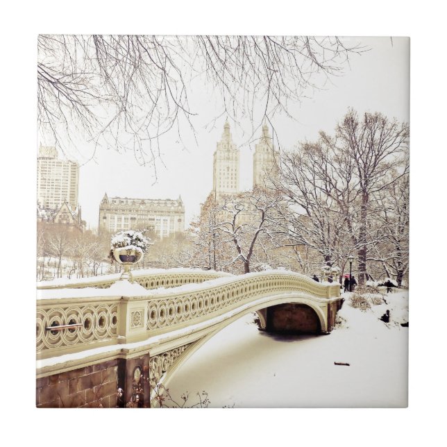 Central Park Snow - Winter New York Tile (Front)