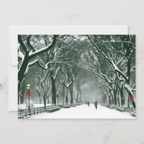 Central Park Snowy Path invitation