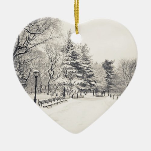 Central Park Winter Path _ New York City Ceramic Ornament