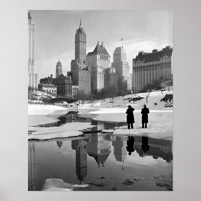 Central Park Winter Scene, 1933. Vintage Photo Poster (Front)