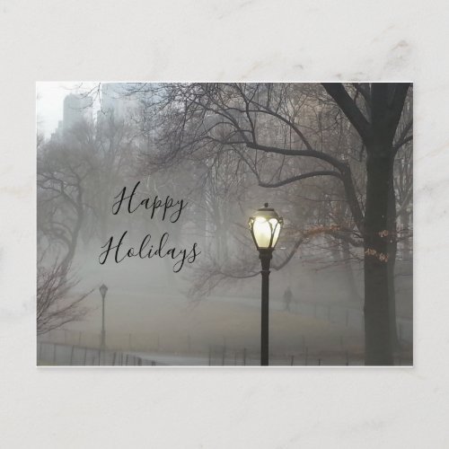 Central Park winter season fog Postcard