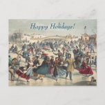 Central-Park, winter. The skating pond. New York Holiday Postcard