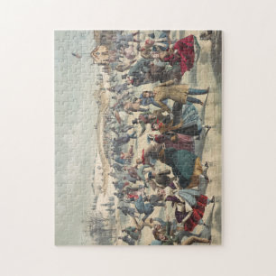Central-Park, winter. The skating pond. New York Jigsaw Puzzle