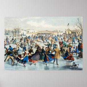 Central Park, Winter The Skating Pond Poster