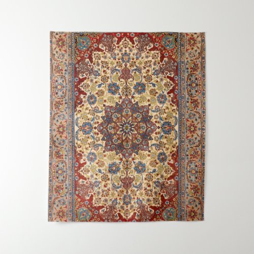 Central Persia Blue Symmetrical Stars  Tapestry