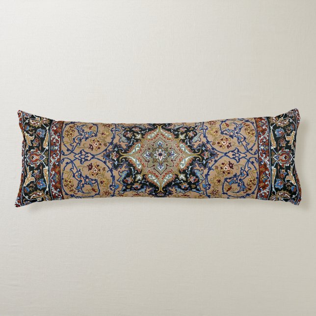 Central Persia Golden Yellow Blue  Body Pillow (Front)