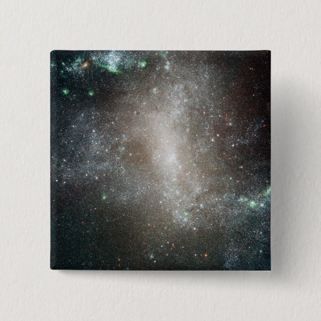 Central region of the barred spiral galaxy pinback button (Front)