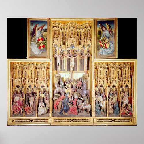 Central section of the Ambierle Altarpiece Poster