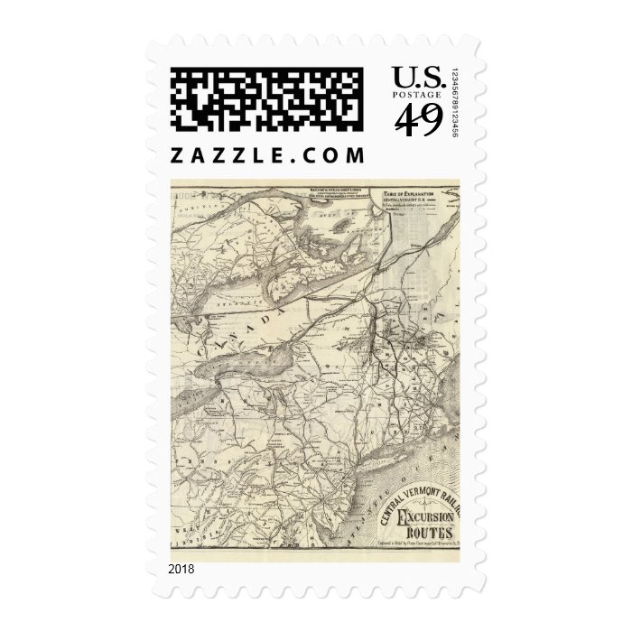 Central Vermont Railroad excursion routes Postage