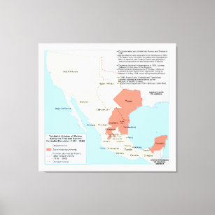 Centralist Republic of Mexico Territorial Map Canvas Print