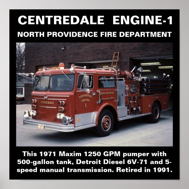 Centredale Engine-1 North Providence FD Print (Front)