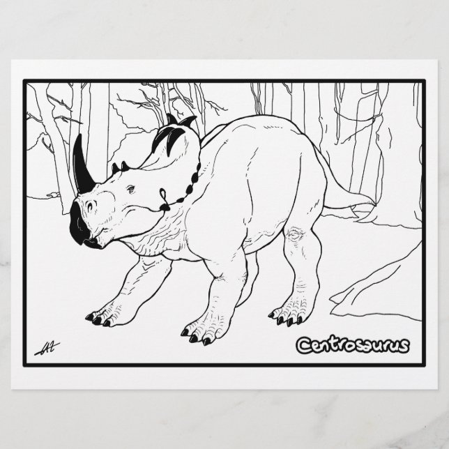 Centrosaurus - Coloring page. (Front)